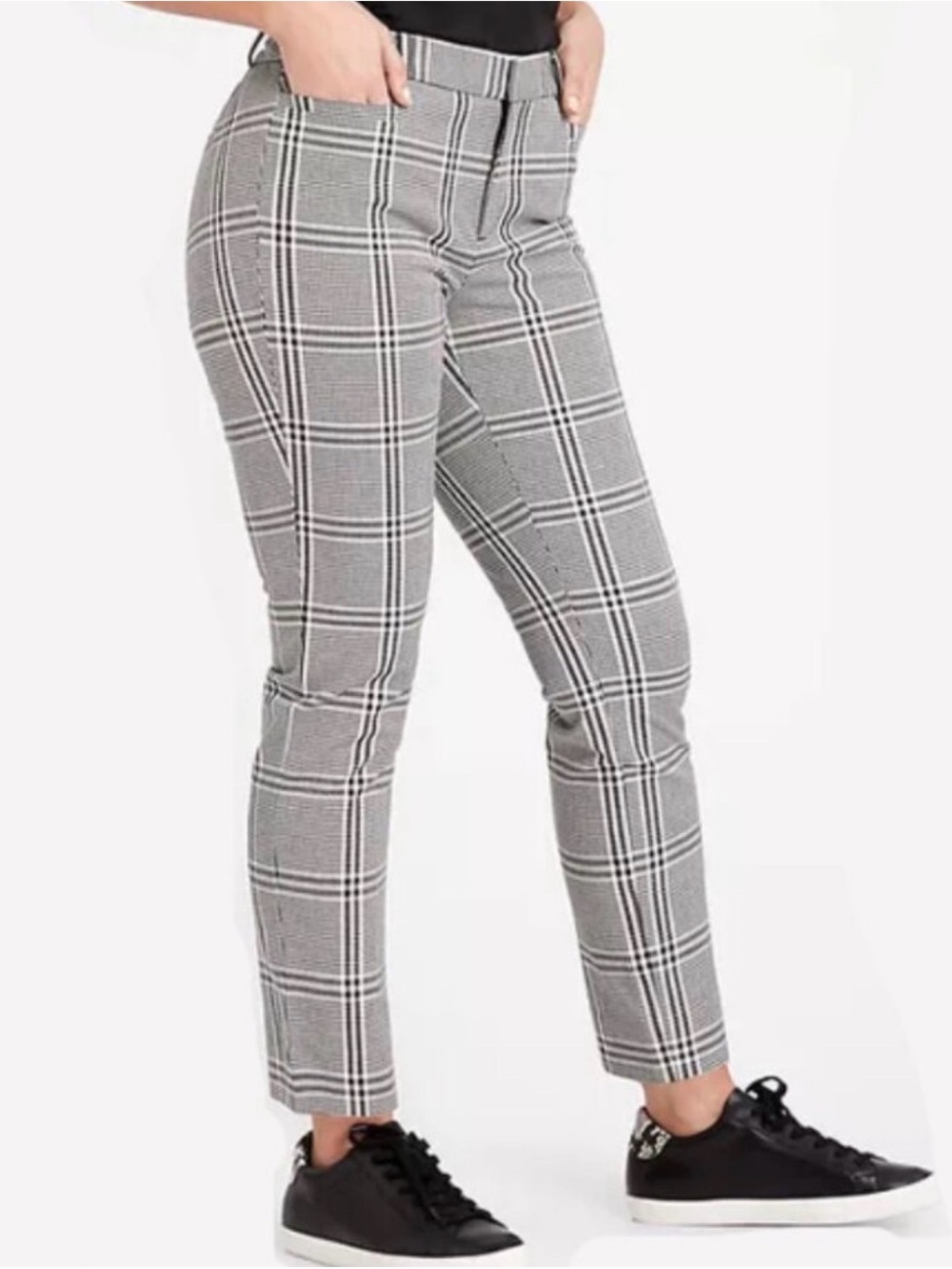 Banana Republic Gray Plaid Slim Ankle Pants